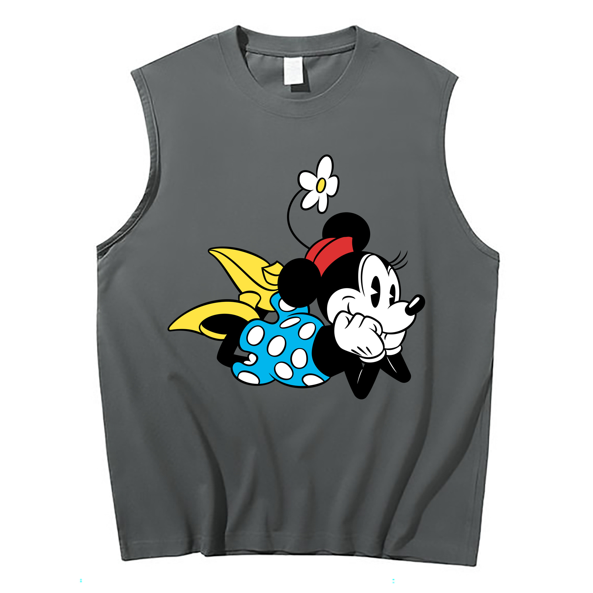 ミッキーマウス Mickey Mouse コットン100％タンクトップ（フロントプリント）